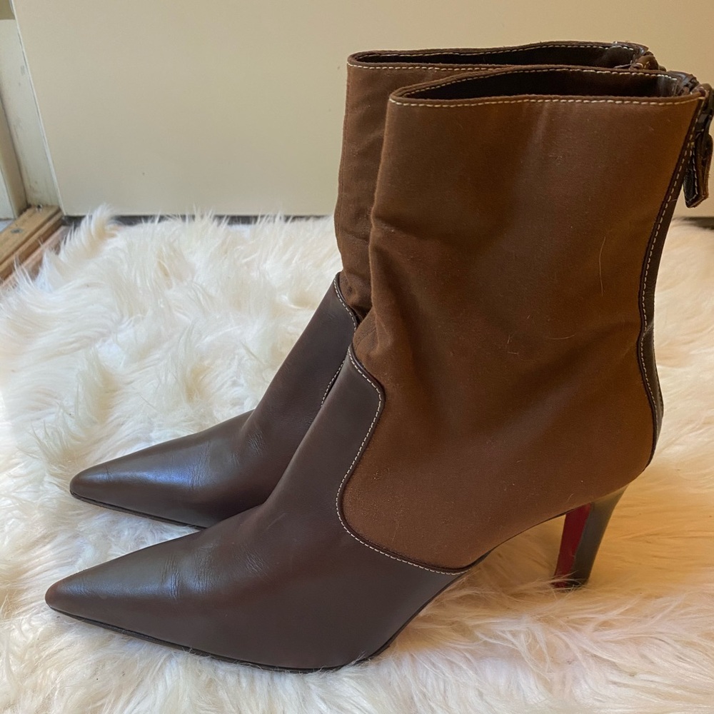 Women’s Christian Louboutin Brown Ankle Boots